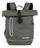 Travelite Rolltop Rucksack wasserfest, Fahrradrucksack, Freizeitrucksack mit Rolltop Verschluss & Reflektoren, BASICS, 48 cm, 19 Liter