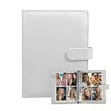 CHALVIOR A5-Bindekarte Sammler mit 30 Pack 4-Pocket-Seiten, 6 Ringbuch-Album mit 240 Kartenfächern, PU-Leder-Bindemittel mit magnetischem Schnallenverschluss zum Organisieren von Sammelkarten Weiß