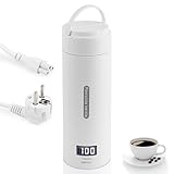 NVIYAM Reise Wasserkocher Klein, 380ml Elektrisch Wasserkocher,Mini Wasserkocher mit Temperatureinstellung und Automatischer Abschaltung für Unterwegs,220 V/ 300W Thermoskanne Camping Wasserkocher
