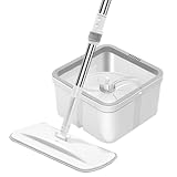 PBENO Bodenwischer Flachwischer for den Haushalt, kein Händewaschen, EIN sauberer Wischmopp, rotierender Wischmopp, saugfähiges Pier-Tuch mit Eimer-Wischmopp-Set