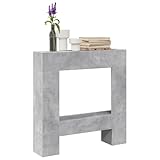 Homgoday Kaminumrandung Kaminverkleidung Kaminkonsole Deko Kaminrahmen Kamingehäuse Dekokamin Wohndekoration Kaminsims Dekokamin für Wohnzimmer Betongrau 81x18x82 cm Holzwerkstoff