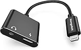 iPhone Aux Adapter, [Apple MFi Zertifiziert] iPhone Lightning auf 3.5mm Klinke Adapter, 2 in 1 Kopfhörer Adapter und Laden für iPhone 14 13 12 11 Pro Max 7 8 SE X XS（Schwarz）