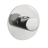 WENKO Wandhaken Mod. Savona stilvoller Chrom Rundhaken für Bad Küche Gäste-WC Schlafzimmer massive Qualität ideal für Handtücher Ø 5 x 2 cm glänzend Silber