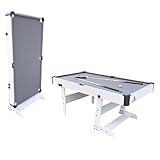 Cougar Hustle XL Billardtisch 6ft in Weiß/Grau | Pooltisch klappbar inkl. Zubehör | Tischbillard für Kinder und Erwachsene | Indoor Pool/Billard Tisch