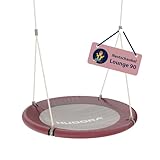 HUDORA Nestschaukel Lounge - Höhenverstellbare Hängeschaukel mit 90/110cm Durchmesser für bis zu 150kg - Schaukel mit geschlossener Sitzfläche - Familienschaukel für drinnen & draußen