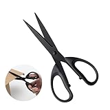 NICEIN Allzweck Schere - Scharfer,Antihaft,Edelstahl | Scheren，Papierschere, Bastelschere,haushaltsschere,küchen schere,büroschere, | Anti-Haft-Fluorbeschichtung für Klebeband (12cm-Schwarz)