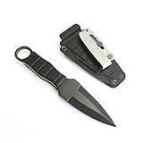 Asitanie Neck Knife Messer Outdoor 167mm Gürtelmesser Stiefelmesser Neckknife Mini EDC Campingmesser Edelstahl mit Kunststoffscheide für Outdoor-Abenteuer Wie Camping Wandern Und Angeln