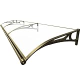 60 x 280 cm schlagfeste Polycarbonatplatte für Türen und Fenster für Haustür | UV-beständig und regenbeständig | Aluminium Vordach