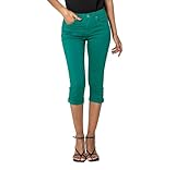 Nina Carter P260 Damen Capri Skinny Fit Jeanshosen HIGH Waist Sommer Jeans (Grün (P230-6), M)