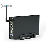 Sujurio Tragbares 3,5-HDD-SSD-Gehäuse, Tragbarer USB3.0-Rj45-Ethernet-NAS-Netzwerk-Streaming-Server-Speicher für Gehäuse, EU-Stecker