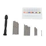 57-teiliges Handbohrer-Set, Pin-Vise-Handbohrer mit 46 Mikro-Spiralbohrern und 10 PCB-Mini-Bohrern, verstellbares Bohrfutter für RC-Car-Reparatur, Modellbau und Heimdekoration