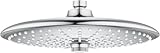 Kopfbrause wassersparend, 7,5l pro Min (Regendusche mit 3 Strahlarten, Duschkopf mit Antikalk System), chrom