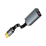 ZBIianxer Externe USB Soundkarte 3 5-mm Höranschluss Für Kopfhörer Und Mikrofonanschluss Aluminiumgehäuse