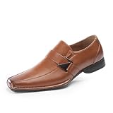 Cusolemore Herren Mokassins Loafers Männer Anzugschuhe Slipper Leder gefüttert, Einlegesohle, Robustes Design mit Schnalle, klassischer Eleganz Brown 42