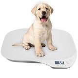Tierwaage für Kleine Tiere, Digitale Tierwaage Babywaage, 15Kg(±1gram) Hundewaage LCD Katzenwaage mit 4 Wiegemodi (kg/oz/lb/g) Kleine Digitalwaage Haustierwaage für Katzen Haustiere Küche