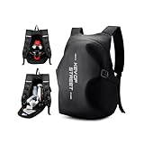 WEPLAN Motorrad Rucksack Wasserdicht Herren Damen Helm Rucksack Motorrad Rucksäcke Helmrucksack Motorradhelm Reise Rucksäcke Leicht Motorcycle Backpack Helmtasche Reflektierend,Schwarz