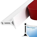 Duschdichtung Gebogen 30 x 40cm Ersatzdichtung Dichtung, 2m Schwallschutzleiste Dusche, Selbstklebend Boden Wassersperre, Vorgebogene TPE Ersatzdichtung für Küche, Toilette,Duschabtrennung Runddusche