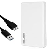 Storite 120GB Externe Festplatte, USB 3.0 ultraschnelle Slim-HDD für Datensicherung, Speichererweiterung, tragbare Festplatte Externe Festplatte, kompatibel mit Mac, Laptop, PC, Spielekonsole (weiß)