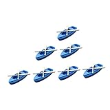 MOLUCKFU 7 Satz Bootsmodell Ruderboot Aufblasbares Kajak Kanu Badespielzeug Schwimmbad Muscheldekor Märchengarten Miniaturen Spielzeugjacht Feengartenboot Boot Figur Jet Harz Blue