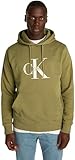 Calvin Klein Herren Hoodie Seasonal Monologo Regular aus Baumwolle, Grün (Gothic Olive), M