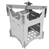 Kronabelle Klappbarer Taschenofen aus Edelstahl für den Außenbereich, kompakter Mini-Holzbrenner, leichter Campingkocher mit Luftstromschlitzen und effizienter Kraftstoffnutzung zum Wandern