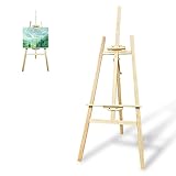 Ceisazira Staffelei Holz Groß 150Cm, Verstellbare Leinwand Ständer, Feldstaffelei, Staffeleien, Standstaffelei, Dreibein Holzstaffelei für Hochzeit, Events, Kunstmalerei, Ausstellung, Außenwerbung