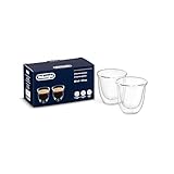 De'Longhi DLSC311, Thermisches Glas Doppelwandiges Cappuccino-Set, 2 Stück (1 Packung), transparent, Durchsichtig