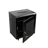 12U Netzwerkschrank,Rack Gehäuse Servergehäuse, Serverschrank mit 4 Abnehmbaren Rädern für 19-Zoll IT-Server, Router, Switches, A/V-Geräte