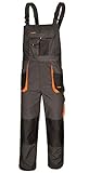 ART.MAS Latzhose Arbeitshose Classic Handwerker KFZ Gärtner Mechaniker 270g/m2 (64, Graphit/orange)