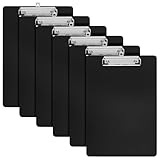 7 Stück Klemmbrett A4, Clipboard A4 Klemmbrettmappe mit Clip, Kunststoff Klemmbretter, Schreibbrett Zwischenablage Schreibblock für Büromaterial, Schwarz