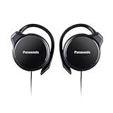 Panasonic RP-HS46E-K Clip-Ohrhörer, kompakte Clip-Kopfhörer, ergonomischer Ohrbügel, 30-mm-Wandler, 1,1 Meter Kabel, 3,5-mm-Klinkenstecker, Schwarz