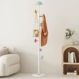 Multifunktionale Pilz-Garderobe, 7 Haken, 30 cm, Kunstharzbasis, stilvoller Eingang und Flur, ideal für Schlafzimmer, Aufbewahrung (weiß)