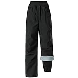 HotYou Unisex Wanderhose Outdoorhose Trekkinghose Softshellhose Windschutz Regenschutz Verschleißbeständigkeit Wärmeschutz Reißverschlusstasche Gürtelband für Skifahren Sport Angeln Jagen,Schwarz,M