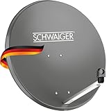 SCHWAIGER 166 Satellitenschüssel SAT-Antenne Satelliten-Anlage Offset-Antenne LNB-Tragarm Masthalterung Sat-Schüssel SAT-Anlage Stahl 75 x 85 cm