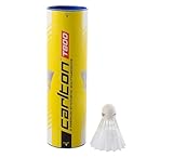 Carlton Badmintonball Tournament T800, Weiß – Blau, mittelschnell (77 Grains), für Junioren und Vereinsspieler (1x6er Dose)