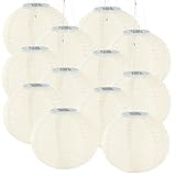 Lunartec Solar Lampions warmweiss: 12er-Set Solar-LED-Lampions, LEDs, Dämmerungs-Sensor, IP44, Ø 30 cm (Lampignon, Garten, Stimmungslicht)