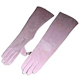 Lange Damen-Winterhandschuhe aus echtem Wildleder, 30, 40, 50, 60 cm, zarte Party-, Abend-, Opern-Lederhandschuhe, Pnnrk, XL 40CM