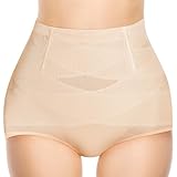 DiULi Shape Unterhose Damen, Shapewear Bauchweg Miederhose Hoher Taille, Miederslip Figurformende Bauchkontrolle, Miederslip Shaper Unterwäsche für Frauen (Größe L - Hautfarbe)