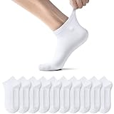 TUUHAW Sneaker Socken Herren Damen Sportsocken 10Paar Halbsocken Kurze Atmungsaktive Baumwolle Weiß 39-42