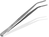 Gebogene Pinzette - 12,5 cm - mit Innenzahnung - rostfreier Edelstahl