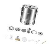 Smokeless BBQ Grill Eimer Zubehör Barbecue Hanging Grill Kebob Grill mit 28 Spießen für Gartenparks Outdoor-Aktivitäten 39 x 42 cm - S