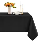 Romanstile Tischdecke Outdoor abwaschbar schwarz 100x140 cm rechteckig Tischdecken Wasserabweisend Table Cloth Tischtuch Lotuseffekt Gartentischdecke Tischwäsche für Esstisch,Garten,Draußen