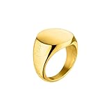 PURELEI® Round 808 Ring (Gold, Silber), Damen und Herren Ring aus langlebigem Edelstahl, Wasserfester Statement-Ring mit polierter, runder Oberfläche und seitlich eingraviertem 808 Logo (Gold, 62)