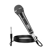 talomen L52 Dynamisches Gesangsmikrofon – Professionelles Handmikrofon mit Nierencharakteristik, 120 dB SPL, 20FT & 6.5FT XLR-Kabeln, für Bühne, Studio, PA-Anlage und Karaoke –L52 Schwarz