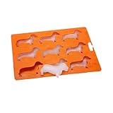OKUMEYR Silikon Eiswürfelform Für Kreative Eiswürfel Im Hundemuster Orange Ideal Für Cocktails Und Getränke DIY Eiswürfelbereiter Flexible Und Langlebige Eiswürfelform