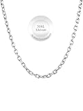 ChainsHouse Damen Halskette Edelstahl Ankerkette Silber Choker Rolo Kette 5mm für Frauen Gliederkette ohne Anhänger Damen Collier Rolokette 46cm O-Kette Ersatzkette Halsreif Modeschmuck für Ehefrau