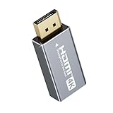 OHBUYAGN DisplayPort auf HDMI Adapter 4K@60Hz YCbCr420, DP 1.2 auf HDMI 2.0 Converter unterstützt 4K@30Hz, 2K@60Hz, 1080P@120Hz, DP Stecker auf HDMI Buchse für Lenovo, HP, Dell, PC, Laptop