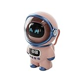 Kleagary Smart Astronaut Bluetooth-Lautsprecher, tragbar, Stereo, Ai, interaktives Audio mit Wecker, unterstützt TF/FM-Tischuhr, Rosa