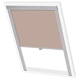 Verdunkelungsrollo Beige 104x140 cm, Dachfensterrollo Hitzeschutz, Thermo Sonnenschutz, Blickdicht für Zuhause & Büro, Polyester