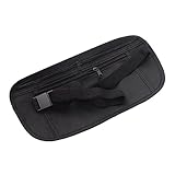 RRIOI Reise-Geldgürtel RFID-Hüfttasche for Laufen, Radfahren, Wandern, langlebig, bequem, leicht, sicher, versteckte Reisetasche E7CB (Color : Svart)